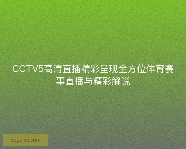 CCTV5高清直播精彩呈现全方位体育赛事直播与精彩解说