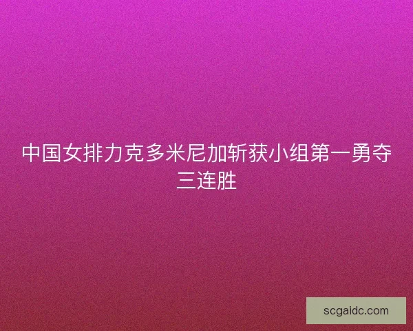 中国女排力克多米尼加斩获小组第一勇夺三连胜