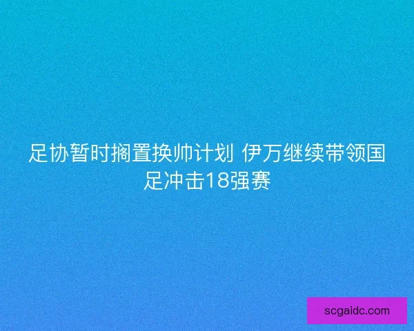 足协暂时搁置换帅计划 伊万继续带领国足冲击18强赛